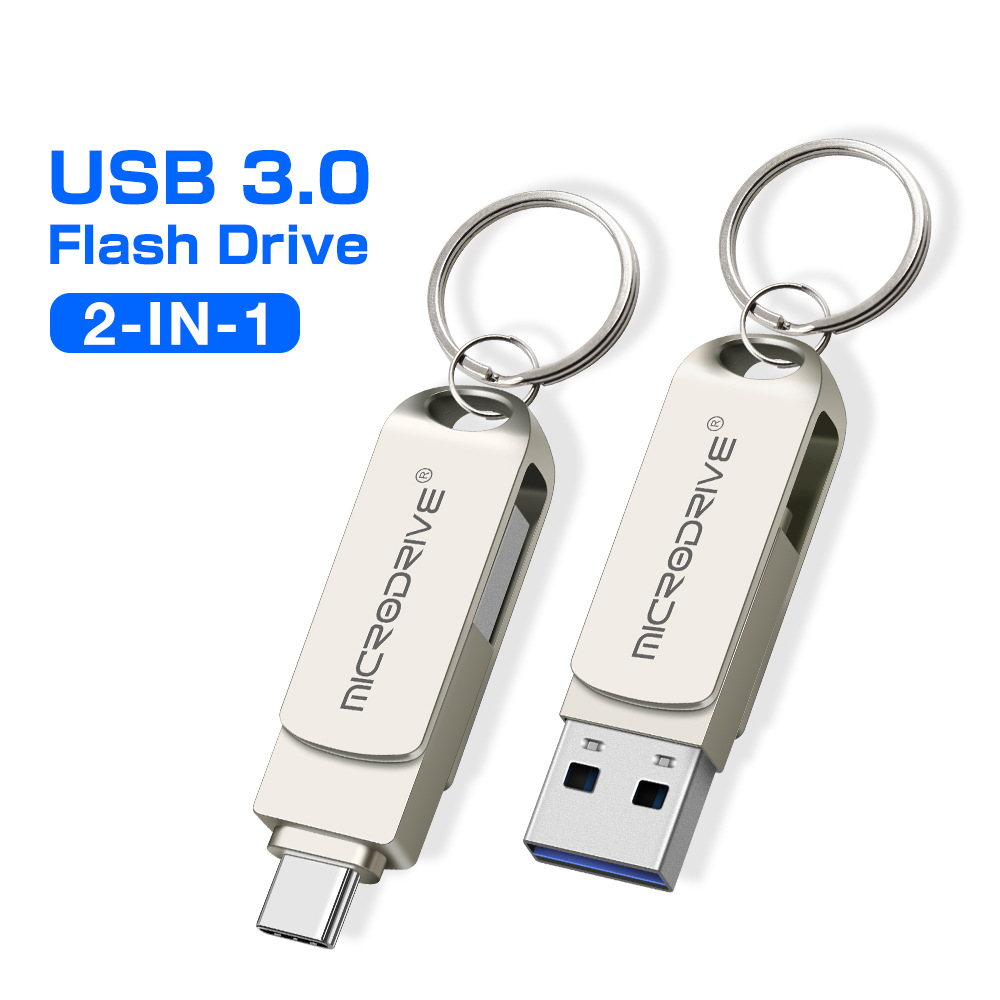 MicroDrive-2-in-1-Type-C--USB30-Flash-Laufwerk-OTG-USB-Treiber-32G-64G-128G-256G-Metal-360deg-Rotati-1945603-1